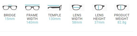 Wrap Around Glasses Dimensions RG-1387