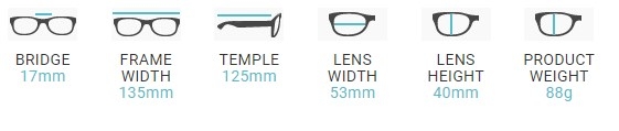 Wrap Around Glasses Dimensions 15001