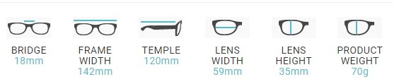 Wrap Around Glasses Dimensions RG-703
