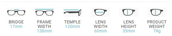 Wrap Around Glasses Dimensions 808