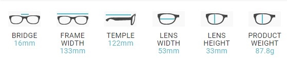 Wrap Around Glasses Dimensions EGM