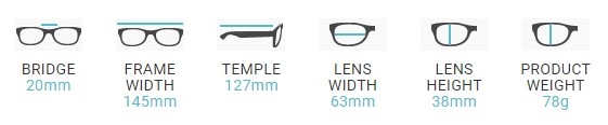 Wrap Around Glasses Dimensions RG-P820
