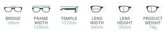Wrap Around Glasses Dimensions