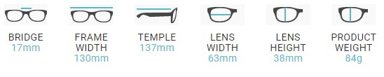 Wrap Around Glasses Dimensions TP-198
