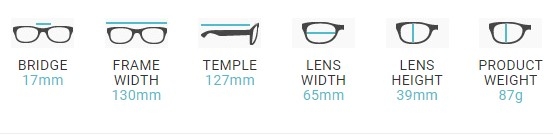 Wrap Around Glasses Dimensions